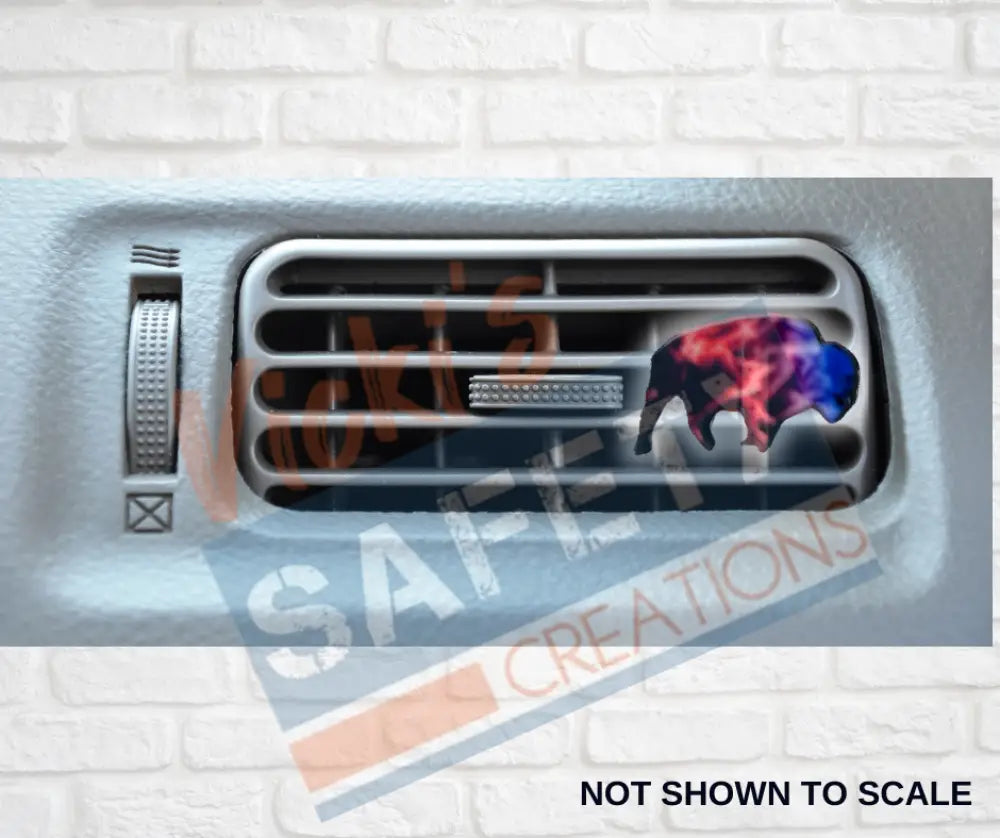 Car Vent Clip - Red White Blue Flame Buffalo car accessory