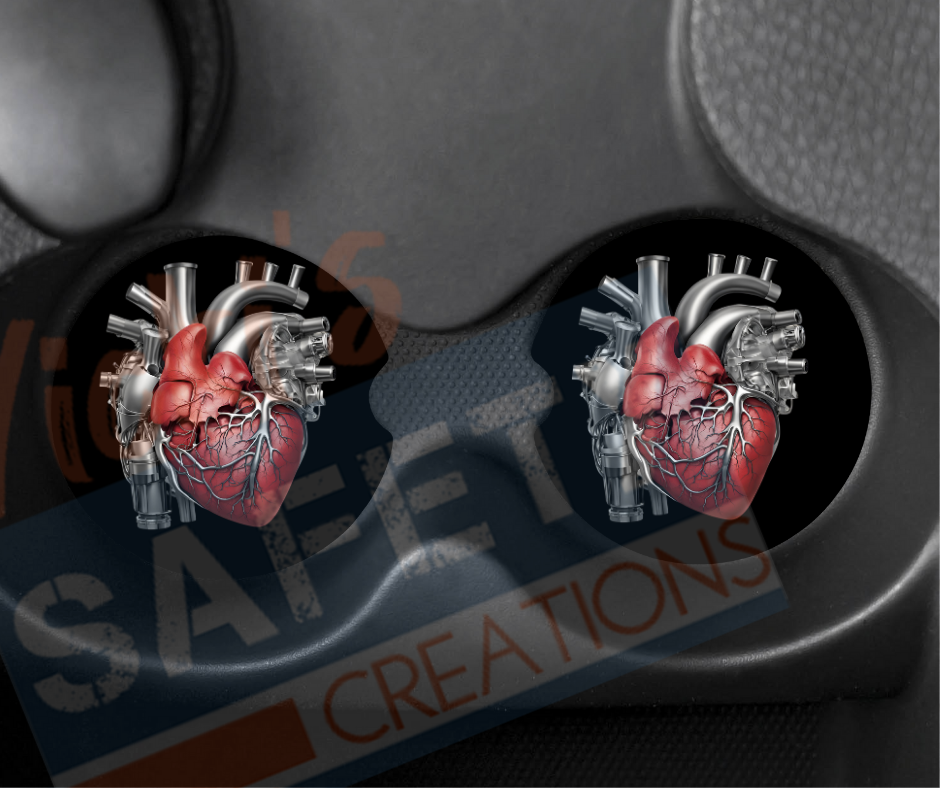 Neoprene Car Coasters (set of 2)-Rebuilt Heart