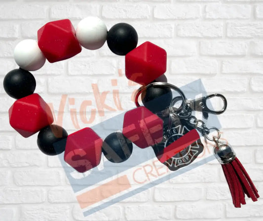 CHUNKY WRISTLET KEYCHAIN BRACELET-RED LINE Accessories