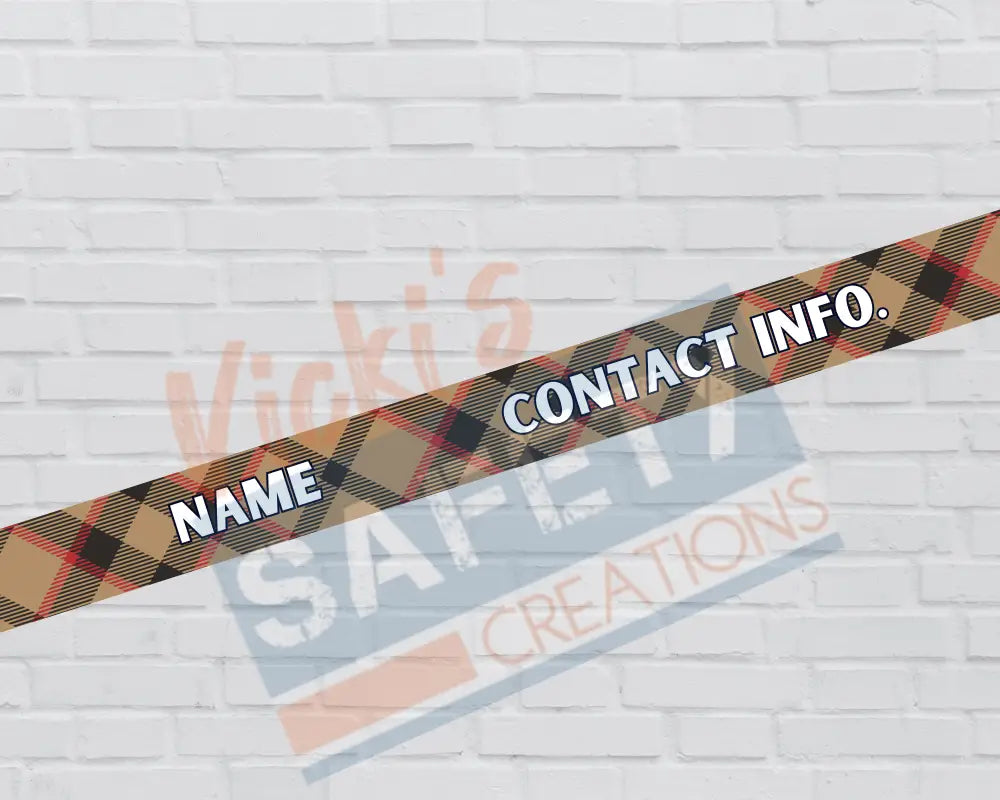 Customized Adjustable Pet Collars and Leashes-Brown Plaid (Asst. Sizes) Pet Collars