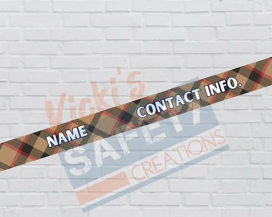 Customized Adjustable Pet Collars and Leashes-Brown Plaid (Asst. Sizes) Pet Collars