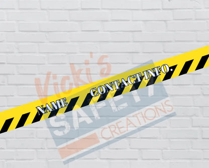 Customized Adjustable Pet Collars and Leashes-Caution Tape (Asst. Sizes) Pet Collars