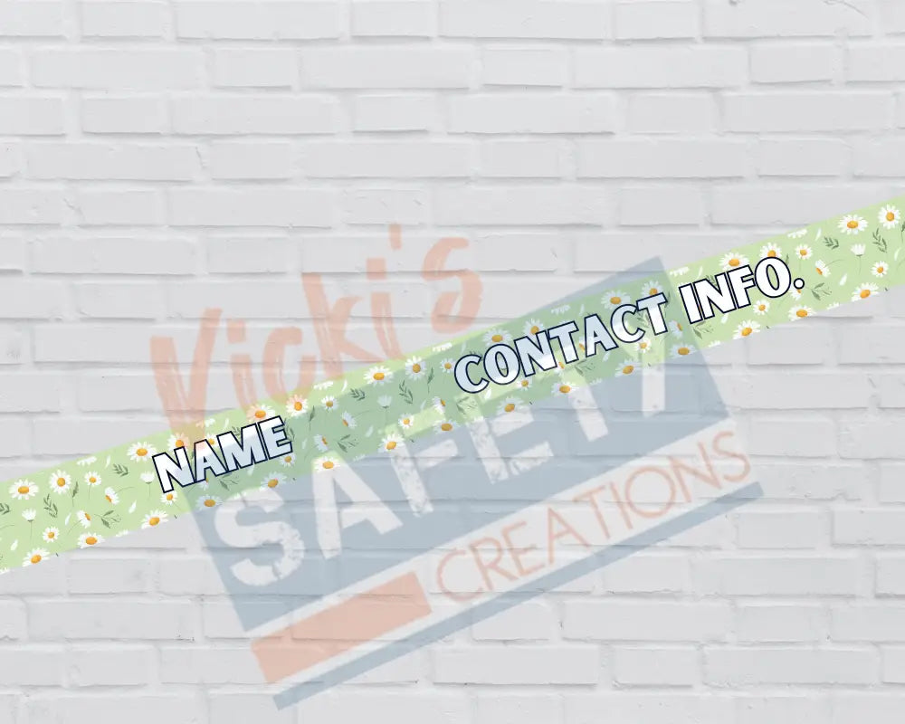 Customized Adjustable Pet Collars and Leashes- Daisies on green (Asst. Sizes) Pet Collars