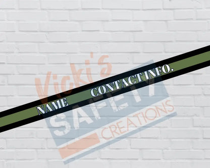 Customized Adjustable Pet Collars and Leashes-Dark Green Line (Military) (Asst. Sizes) Pet Collars