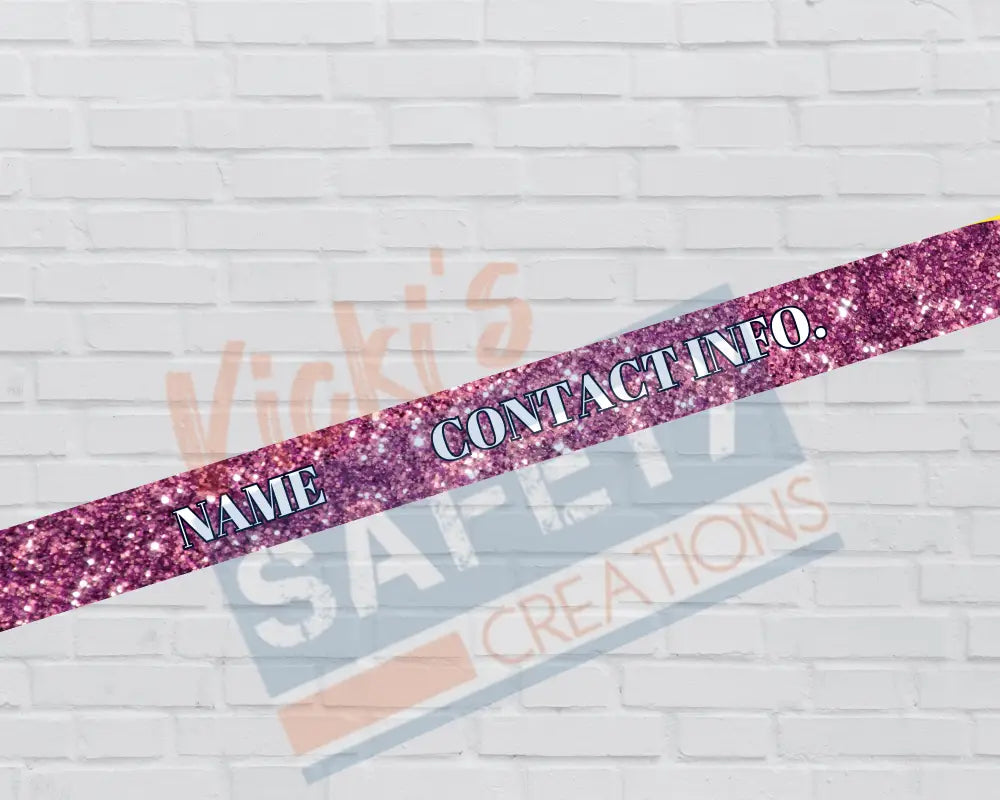 Customized Adjustable Pet Collars and Leashes-Pink Glitter (Asst. Sizes) Pet Collars