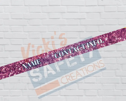 Customized Adjustable Pet Collars and Leashes-Pink Glitter (Asst. Sizes) Pet Collars