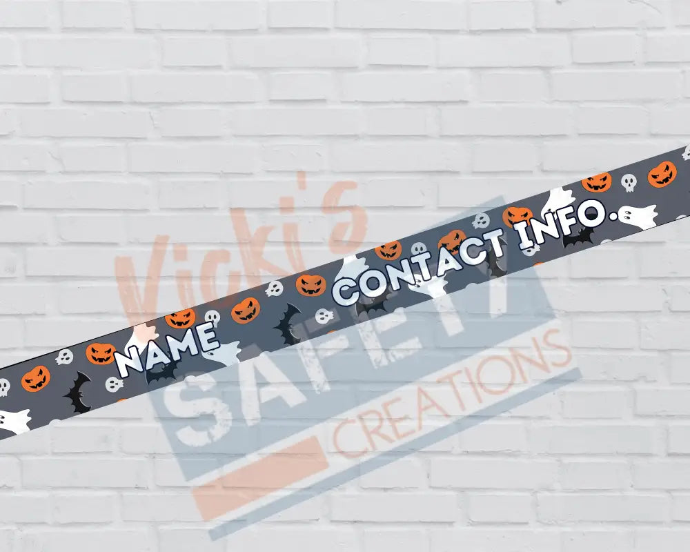 Customized Adjustable Pet Collars and Leashes-Gray Halloween (Asst. Sizes) Pet Collars