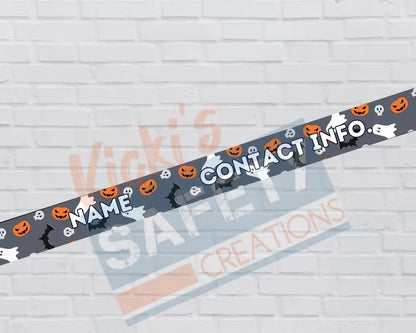 Customized Adjustable Pet Collars and Leashes-Gray Halloween (Asst. Sizes) Pet Collars