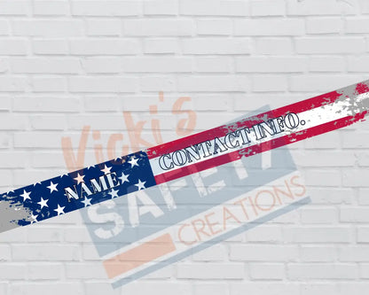 Customized Adjustable Pet Collars and Leashes- Patriotic (Asst. Sizes) Pet Collars