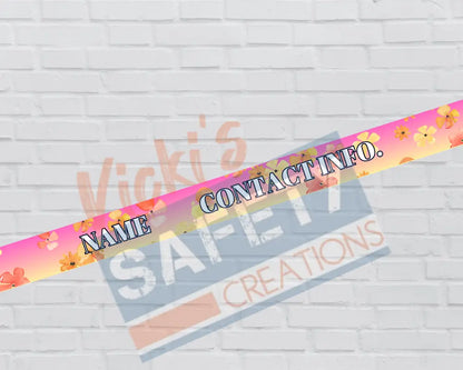 Customized Adjustable Pet Collars and Leashes Pink Floral-(Asst. Sizes) Pet Collars