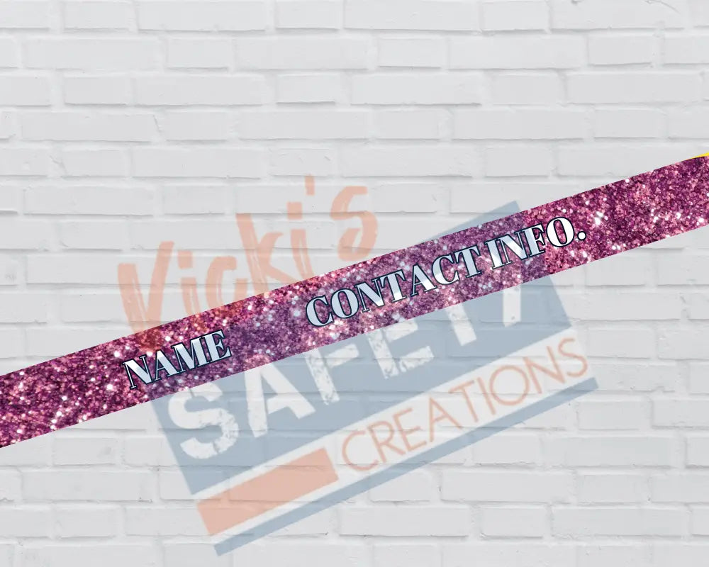 Customized Adjustable Pet Collars and Leashes-Pink Glitter (Asst. Sizes) Pet Collars