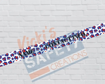 Customized Adjustable Pet Collars and Leashes-RWB LEOPARD (Asst. Sizes) Pet Collars
