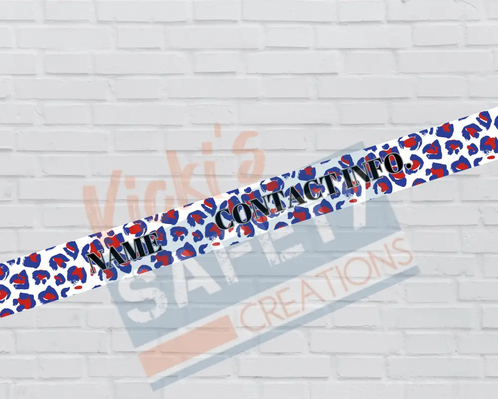 Customized Adjustable Pet Collars and Leashes-RWB LEOPARD (Asst. Sizes) Pet Collars