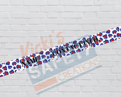 Customized Adjustable Pet Collars and Leashes-RWB LEOPARD (Asst. Sizes) Pet Collars