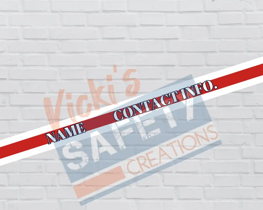 Customized Adjustable Pet Collars and Leashes-White/Red Line (Nurse) (Asst. Sizes) Pet Collars