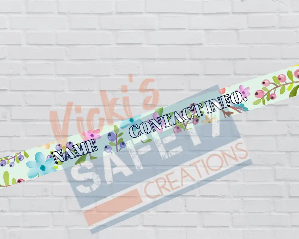 Customized Adjustable Pet Collars & Leashes Blue Floral-(Asst. Sizes) Pet Collars