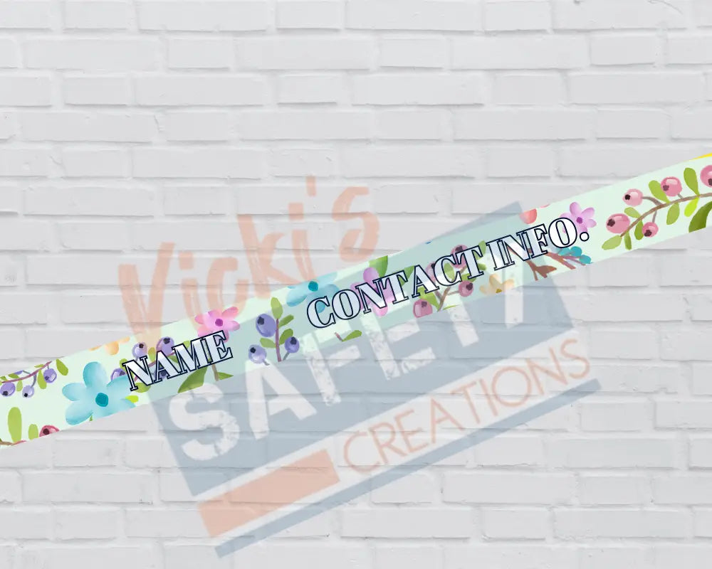 Customized Adjustable Pet Collars & Leashes Blue Floral-(Asst. Sizes) Pet Collars