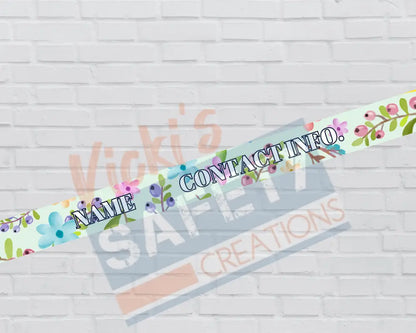 Customized Adjustable Pet Collars & Leashes Blue Floral-(Asst. Sizes) Pet Collars