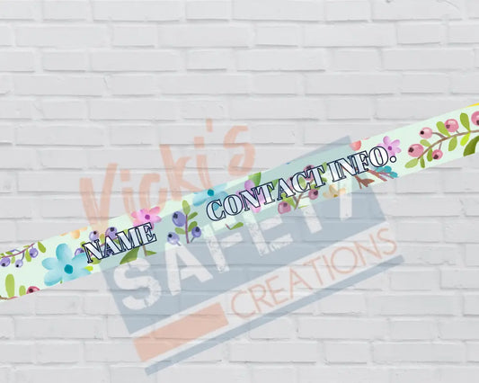 Customized Adjustable Pet Collars & Leashes Blue Floral-(Asst. Sizes) Pet Collars