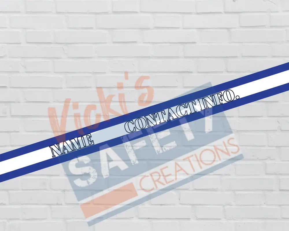 Customized Adjustable Pet Collars & Leashes-Blue/White Line (EMS) (Asst. Sizes) Pet Collars