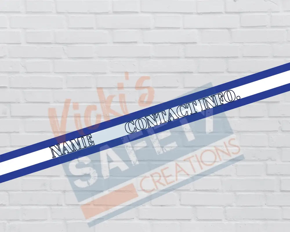 Customized Adjustable Pet Collars & Leashes-Blue/White Line (EMS) (Asst. Sizes) Pet Collars