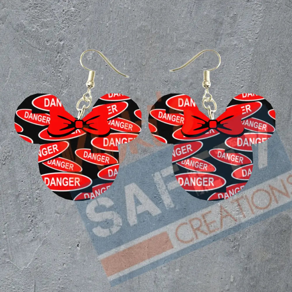 DANGER mouse head Dangles Earrings