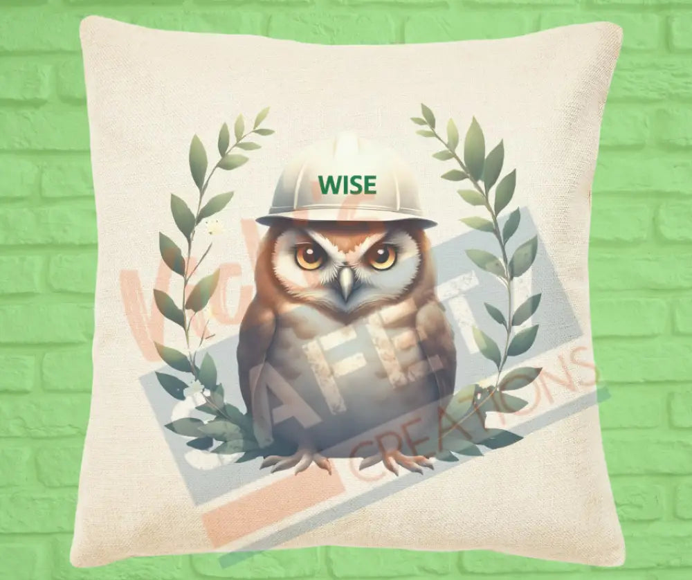 Decorative 16X16 Square Pillow - WISE Owl Pillow