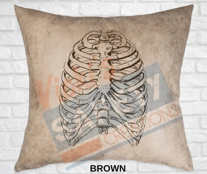 Decorative Pillow - Skeletal Illustrations (asst. colors and designs) Torso / Brown Pillow