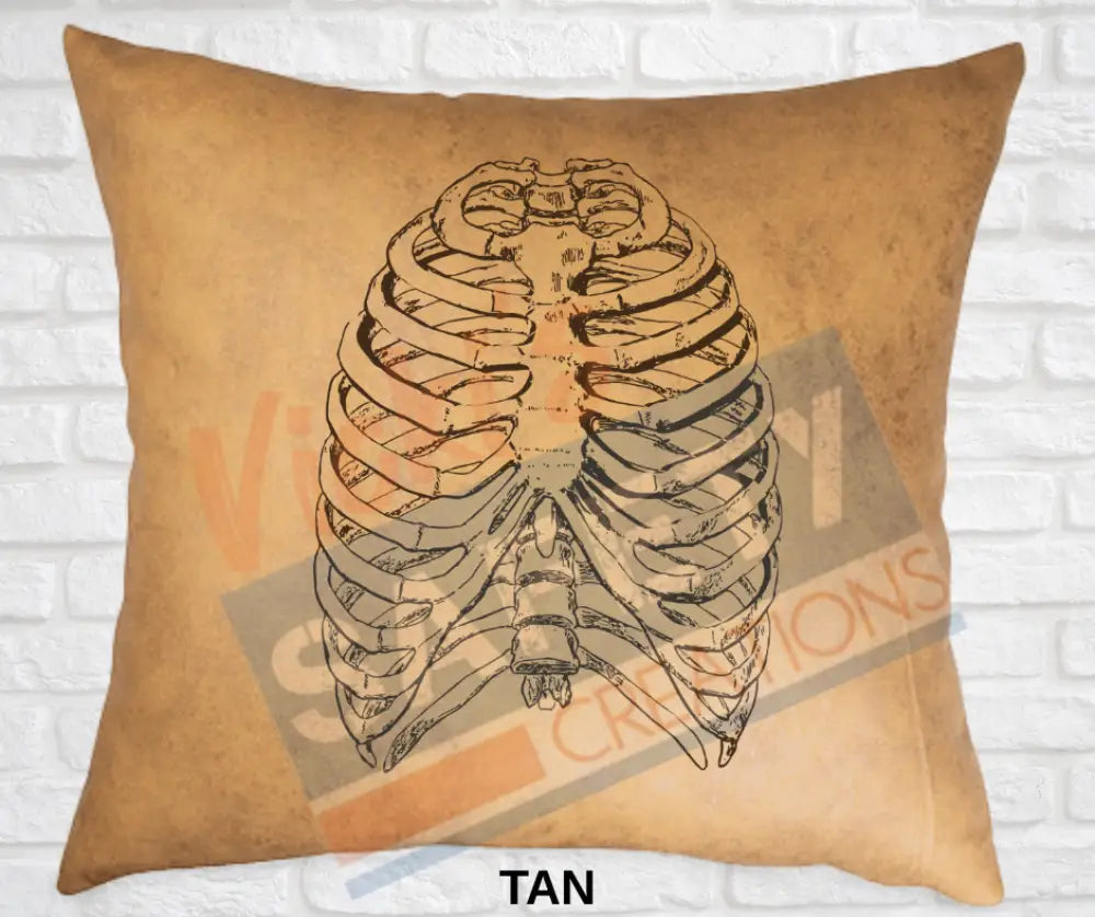 Decorative Pillow - Skeletal Illustrations (asst. colors and designs) Torso / Tan Pillow