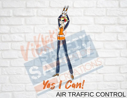 16X16 Square Pillow-Yes I Can Collection (Asst. Designs) Air Traffic Controller Pillow