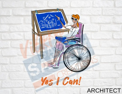 16X16 Square Pillow-Yes I Can Collection (Asst. Designs) Architect Pillow