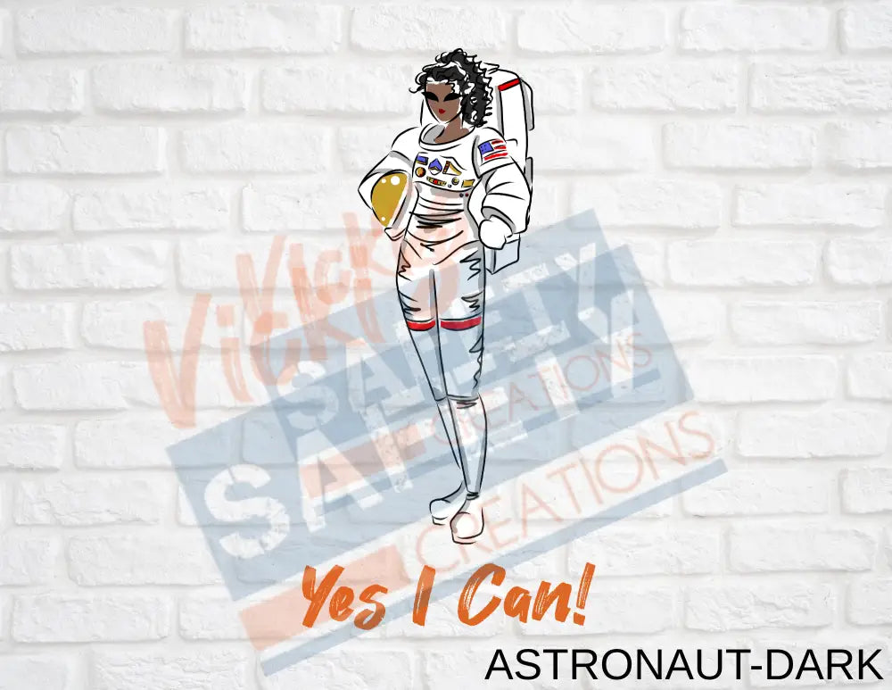 16X16 Square Pillow-Yes I Can Collection (Asst. Designs) Astronaut-Dark Pillow