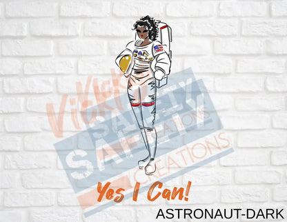 16X16 Square Pillow-Yes I Can Collection (Asst. Designs) Astronaut-Dark Pillow