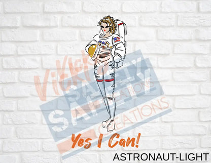 16X16 Square Pillow-Yes I Can Collection (Asst. Designs) Astronaut-Light Pillow