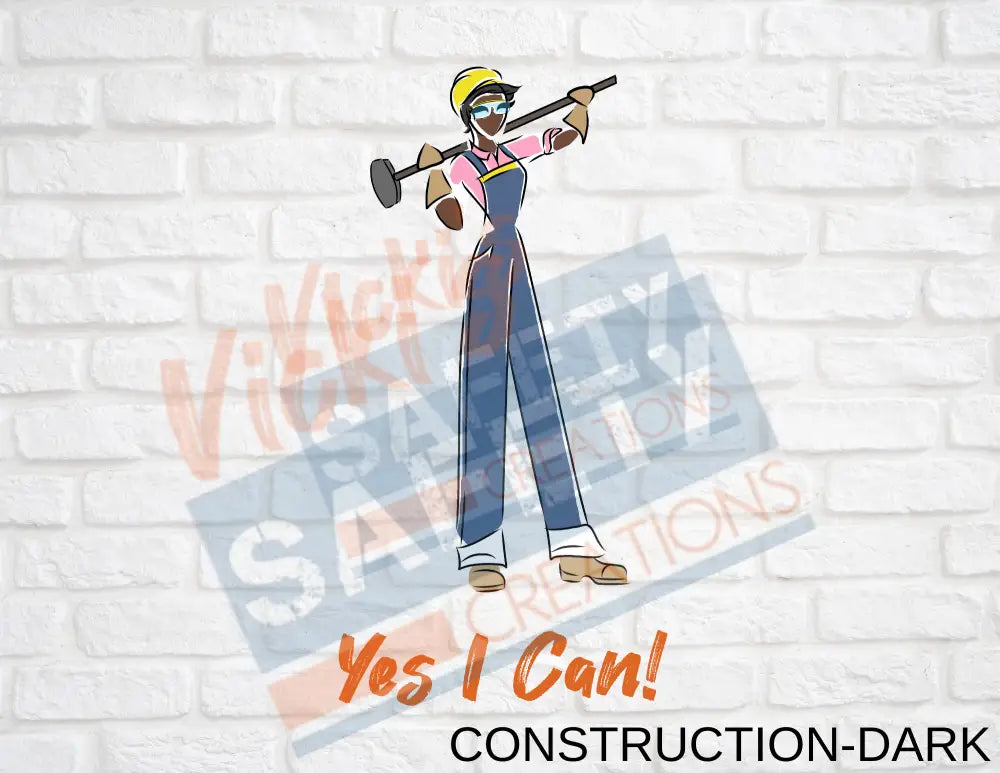16X16 Square Pillow-Yes I Can Collection (Asst. Designs) Construction Worker-Dark Pillow