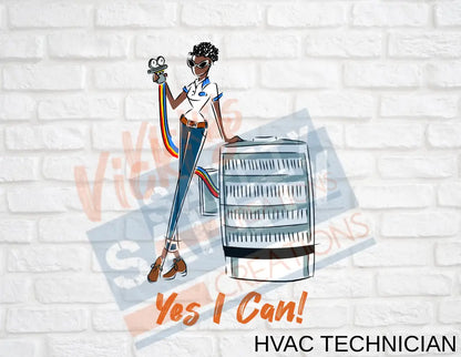 16X16 Square Pillow-Yes I Can Collection (Asst. Designs) HVAC Service Technician Pillow