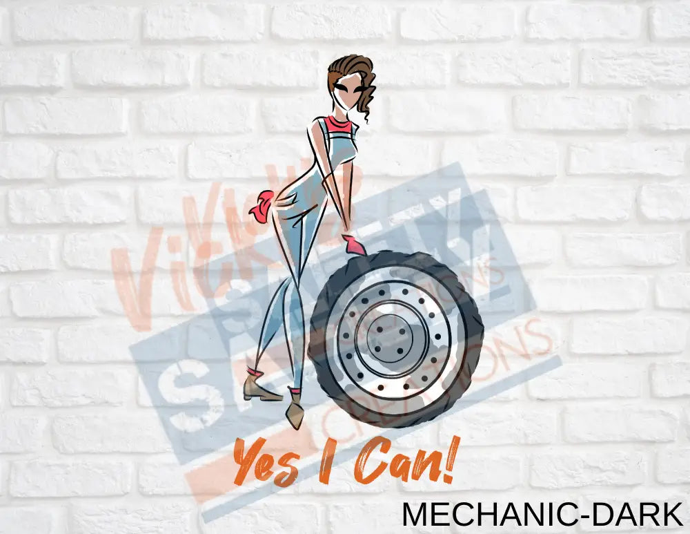 16X16 Square Pillow-Yes I Can Collection (Asst. Designs) Mechanic-Dark Pillow