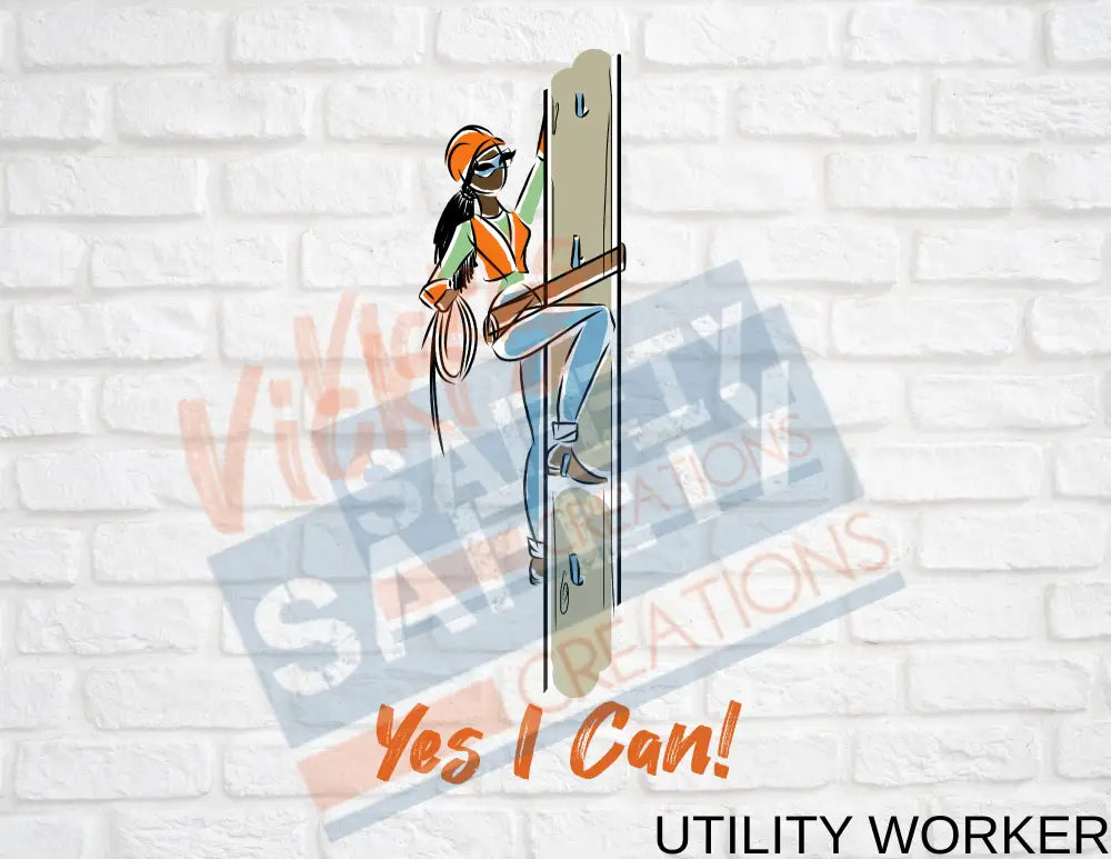 16X16 Square Pillow-Yes I Can Collection (Asst. Designs) Utility Worker Pillow