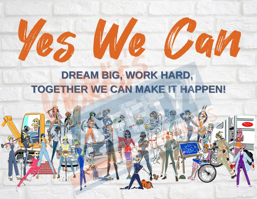 16X16 Square Pillow-Yes I Can Collection (Asst. Designs) YES WE CAN group Pillow