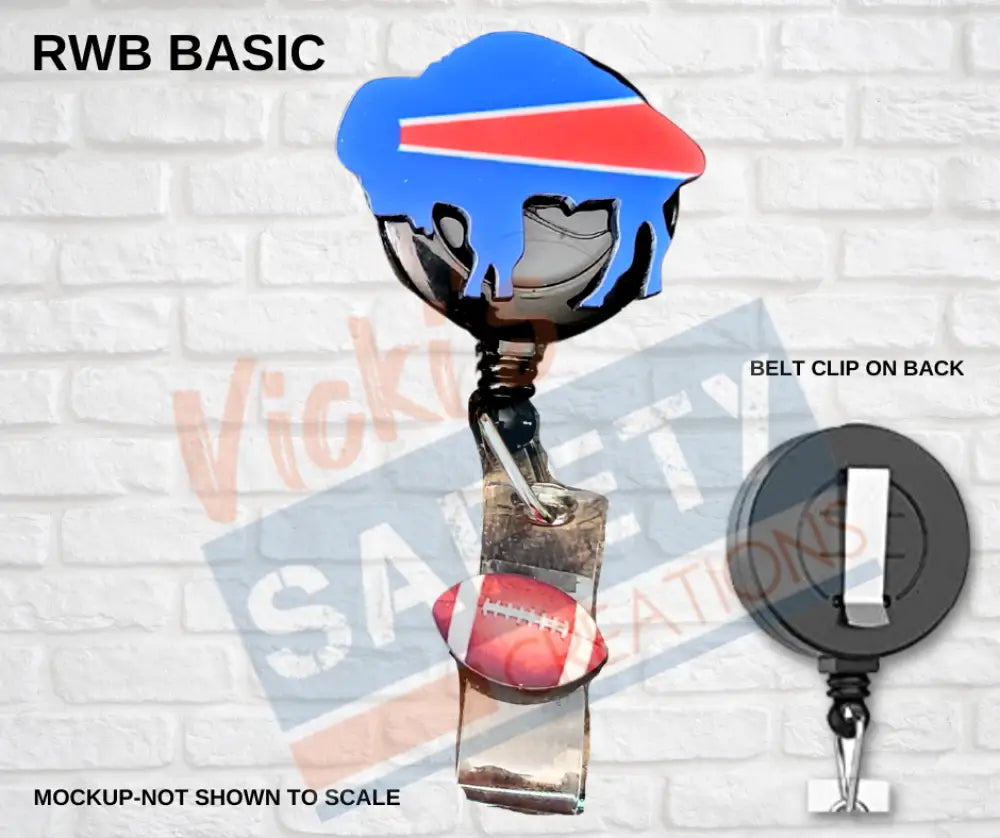 Di-cut Badge Reels-Buffalo (Asst. Patterns) RWB Basic Badge Reels