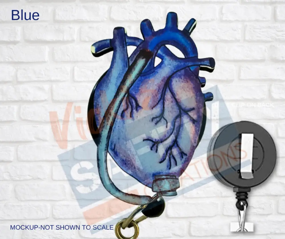 Di-cut Badge Reels-LVAD Heart (Asst Colors) Blue Badge Reels