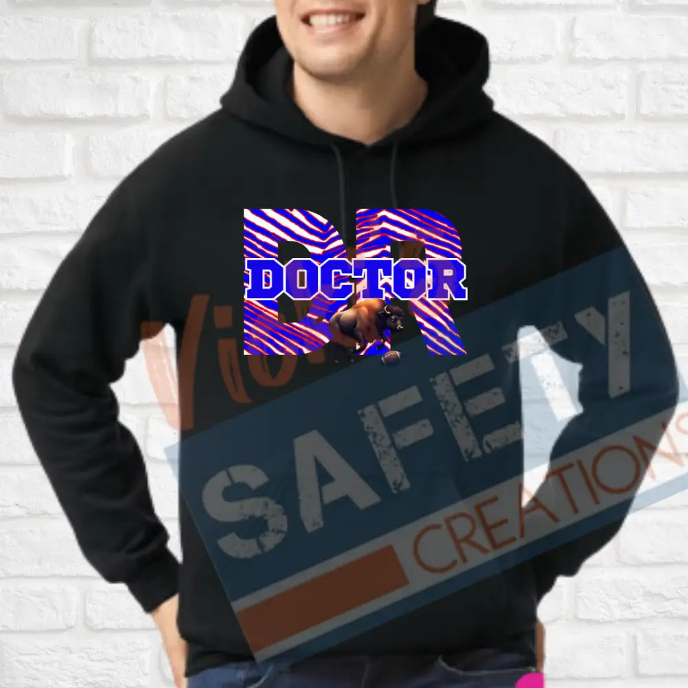 DR-Doctor-Buffalo Stripes (Adult and Ladies Sizes Only) Hoodie / ADULT-Small Adult Clothing