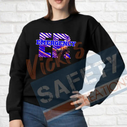 ER-Emergency-Buffalo Stripes (Adult and Ladies Sizes Only) Crew Sweatshirt / ADULT-Small Adult Clothing