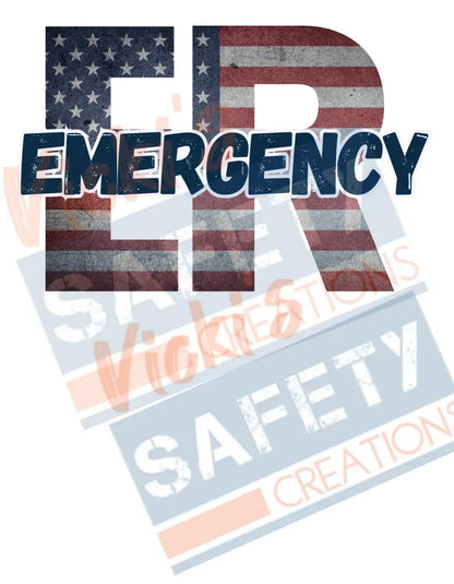 ER-Emergency-Vintage Flag (Adult and Ladies Sizes Only) Adult Clothing