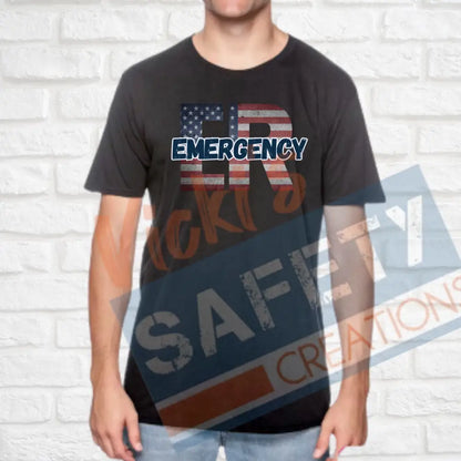 ER-Emergency-Vintage Flag (Adult and Ladies Sizes Only) T-shirt / ADULT-Small Adult Clothing