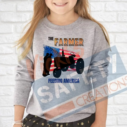 Farmers Feeding American (Adult Youth Toddler Infant Sizes) Crew Sweatshirt / TODDLER-2T Adult Clothing