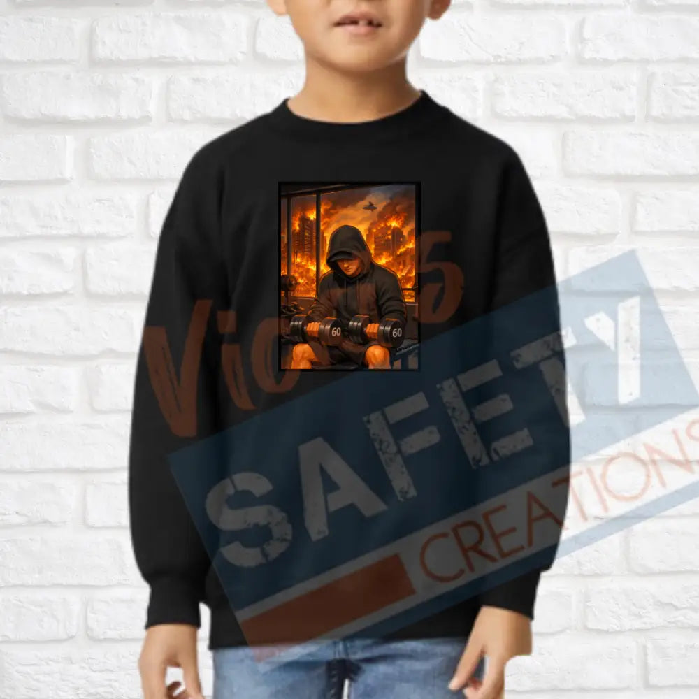 Finding strength through the flames (Adult Youth Toddler Infant Sizes) (Copy) Crew Sweatshirt / YOUTH-Small Adult