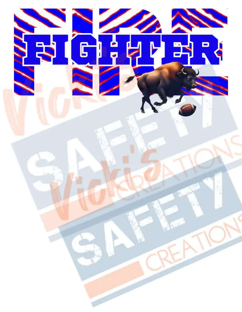 FIRE Fighter-Buffalo Stripes (Adult and Ladies Sizes Only) Adult Clothing