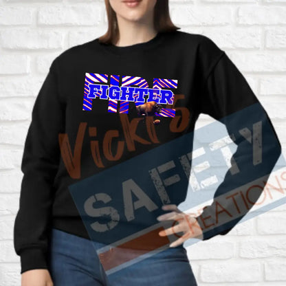 FIRE Fighter-Buffalo Stripes (Adult and Ladies Sizes Only) Crew Sweatshirt / ADULT-Small Adult Clothing