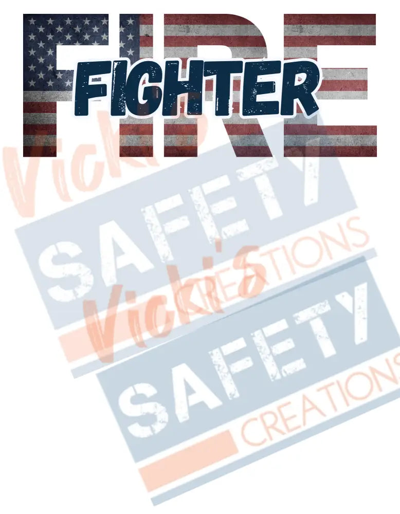 FIRE Fighter-Vintage Flag (Adult and Ladies Sizes Only) Adult Clothing